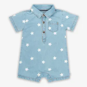 Denim Stars Polo Shorty Romper