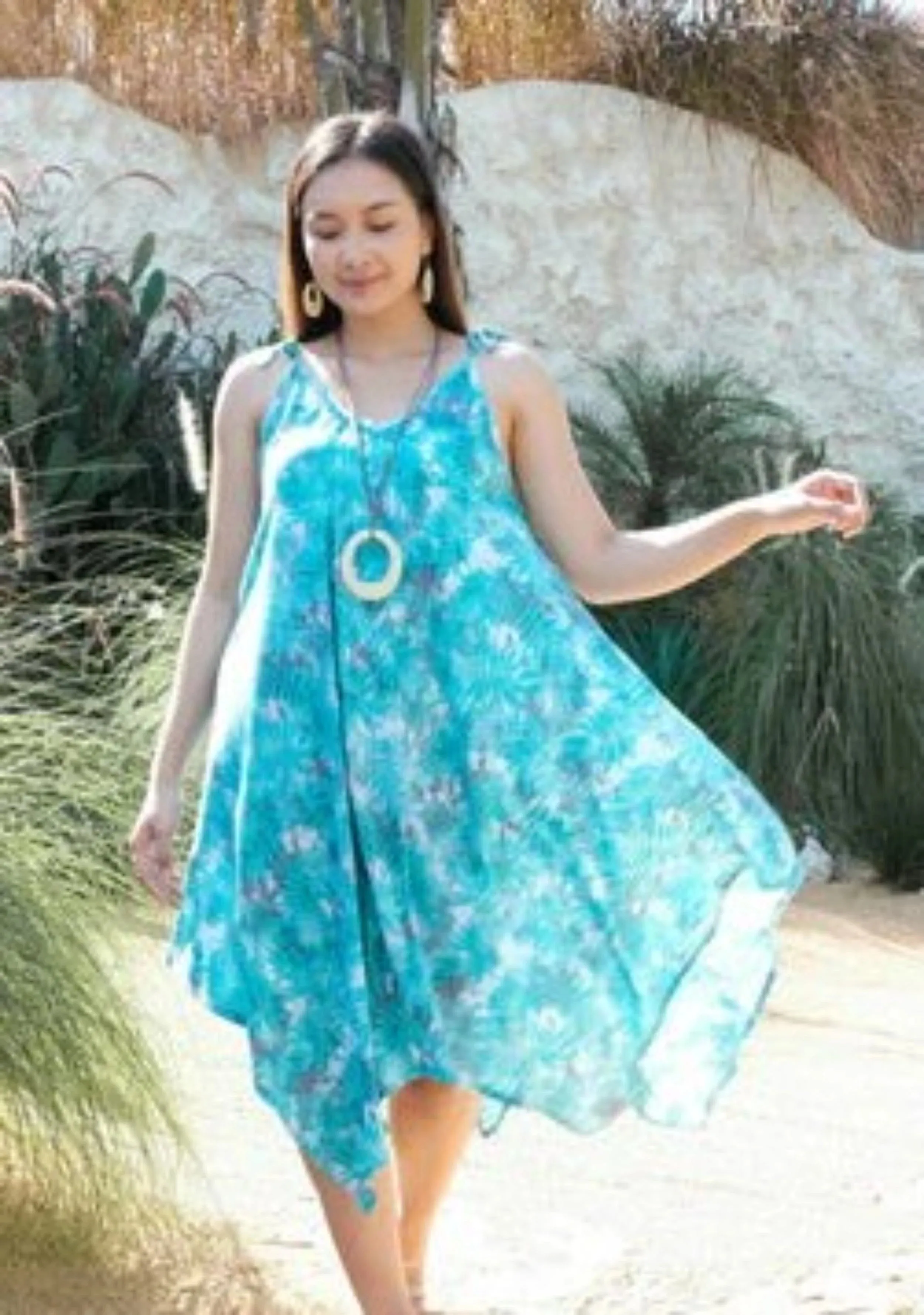 Fern Print Handkerchief Dress