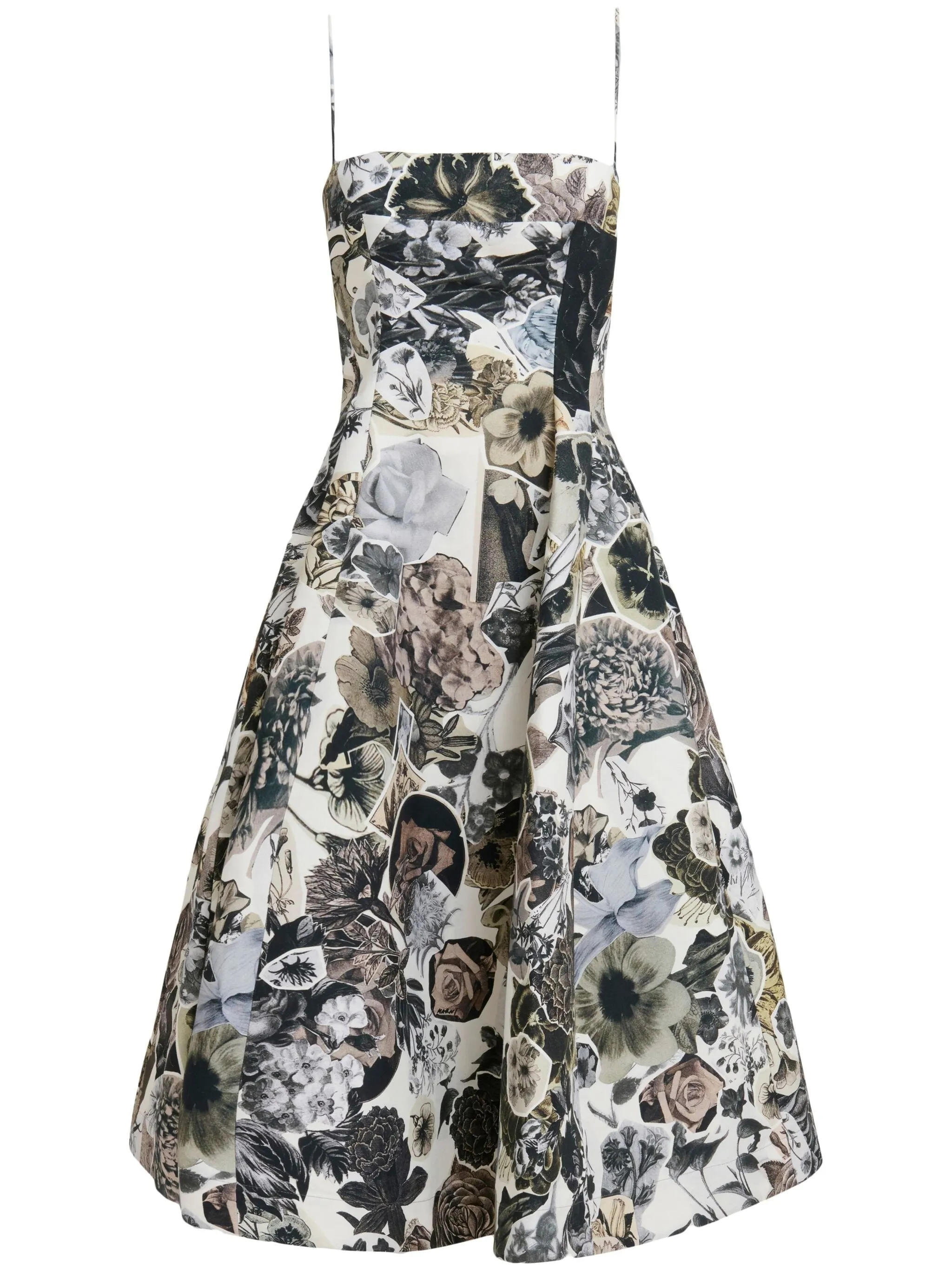 FLORAL-PRINT FLARED MIDI DRESS