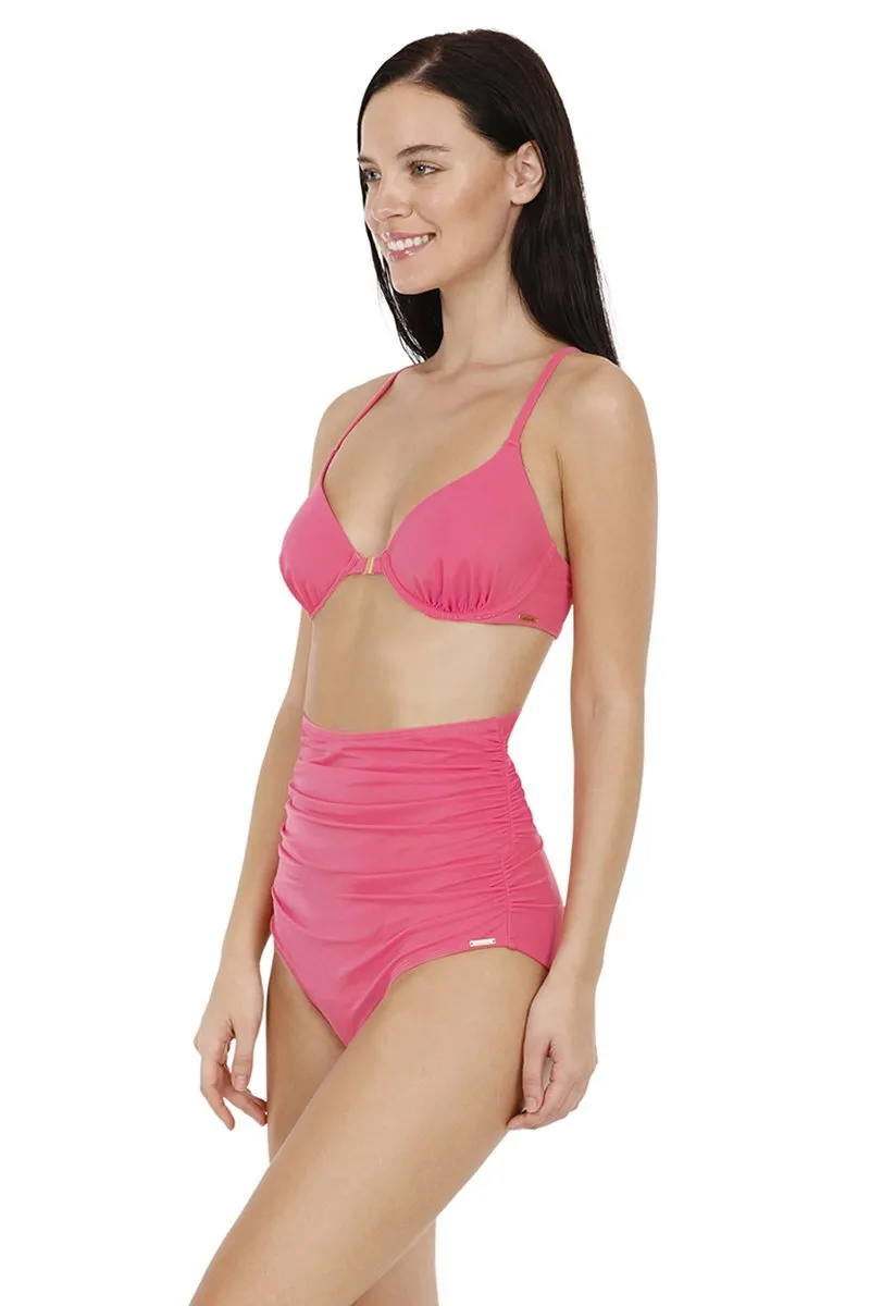 Front Closure Racerback Bikini Top - Fandango Pink