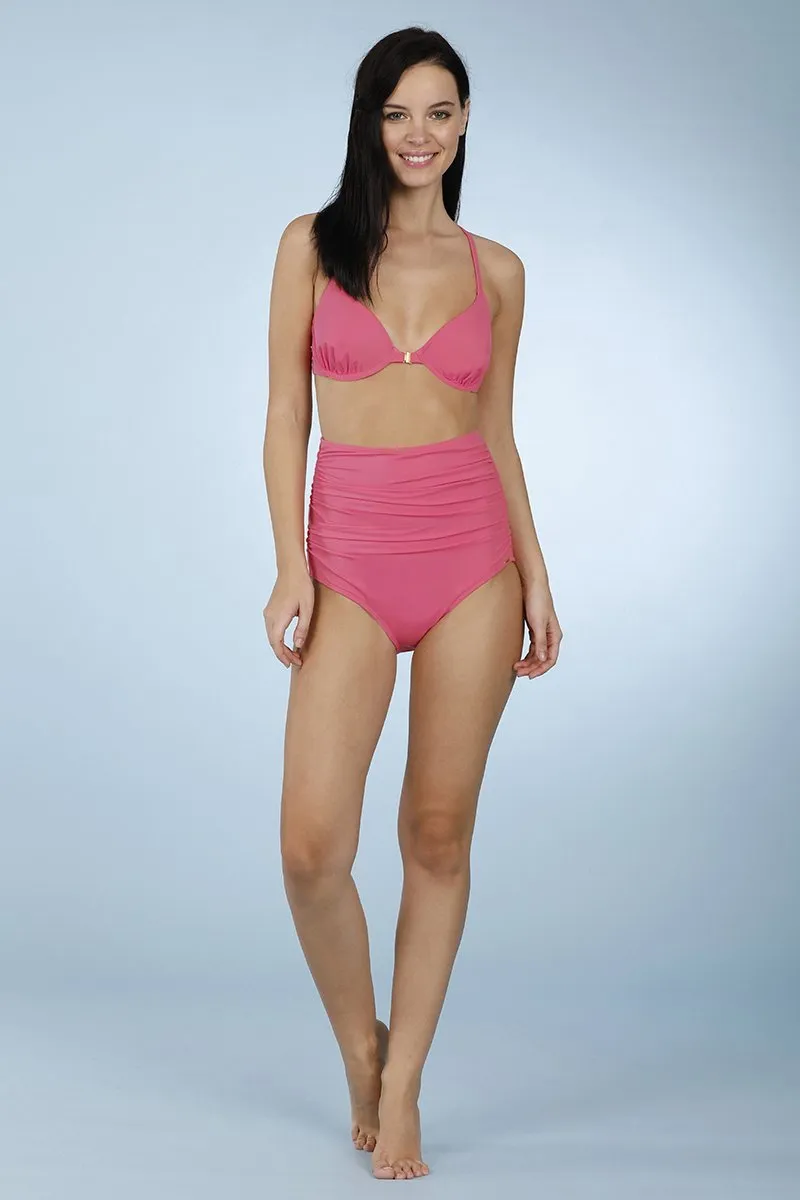 Front Closure Racerback Bikini Top - Fandango Pink