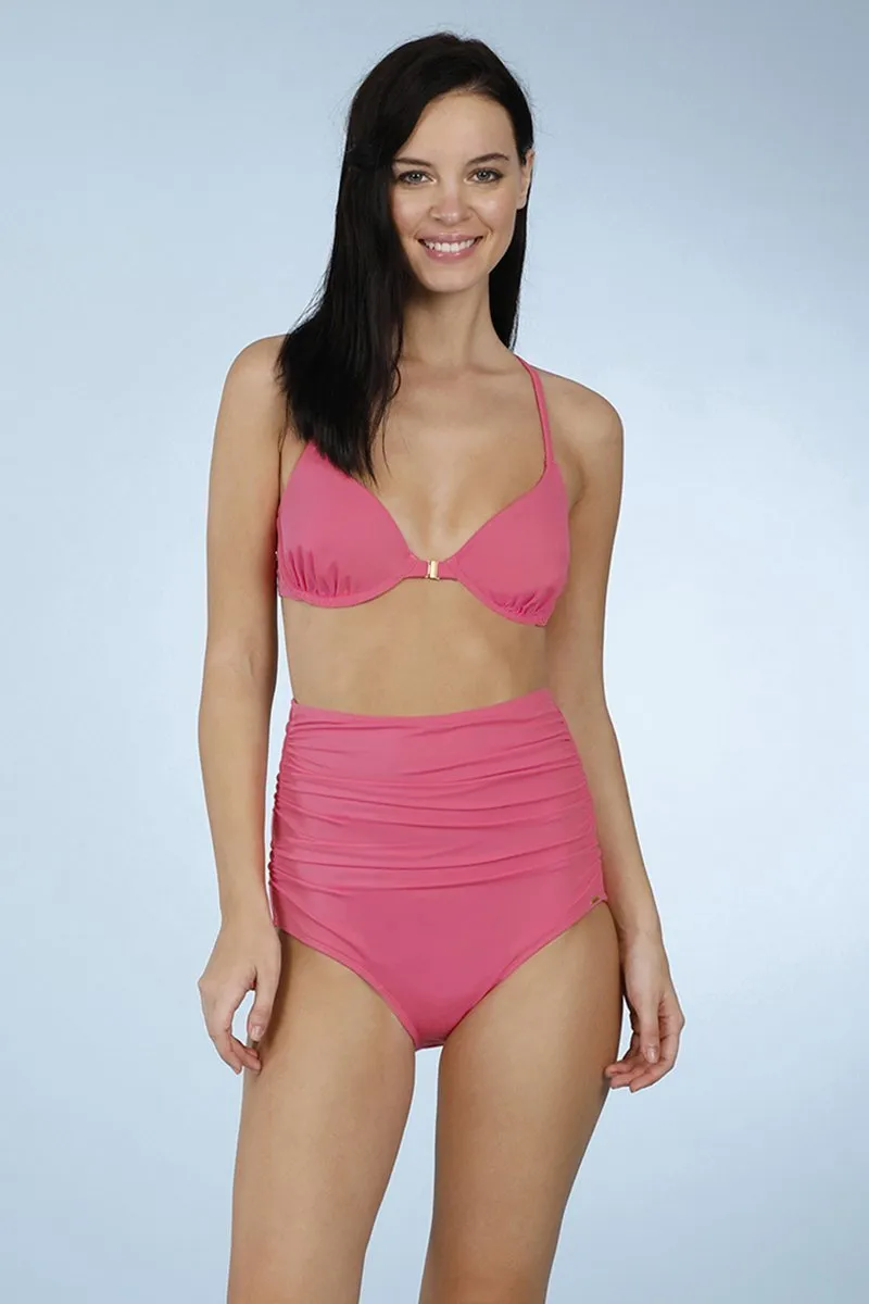 Front Closure Racerback Bikini Top - Fandango Pink