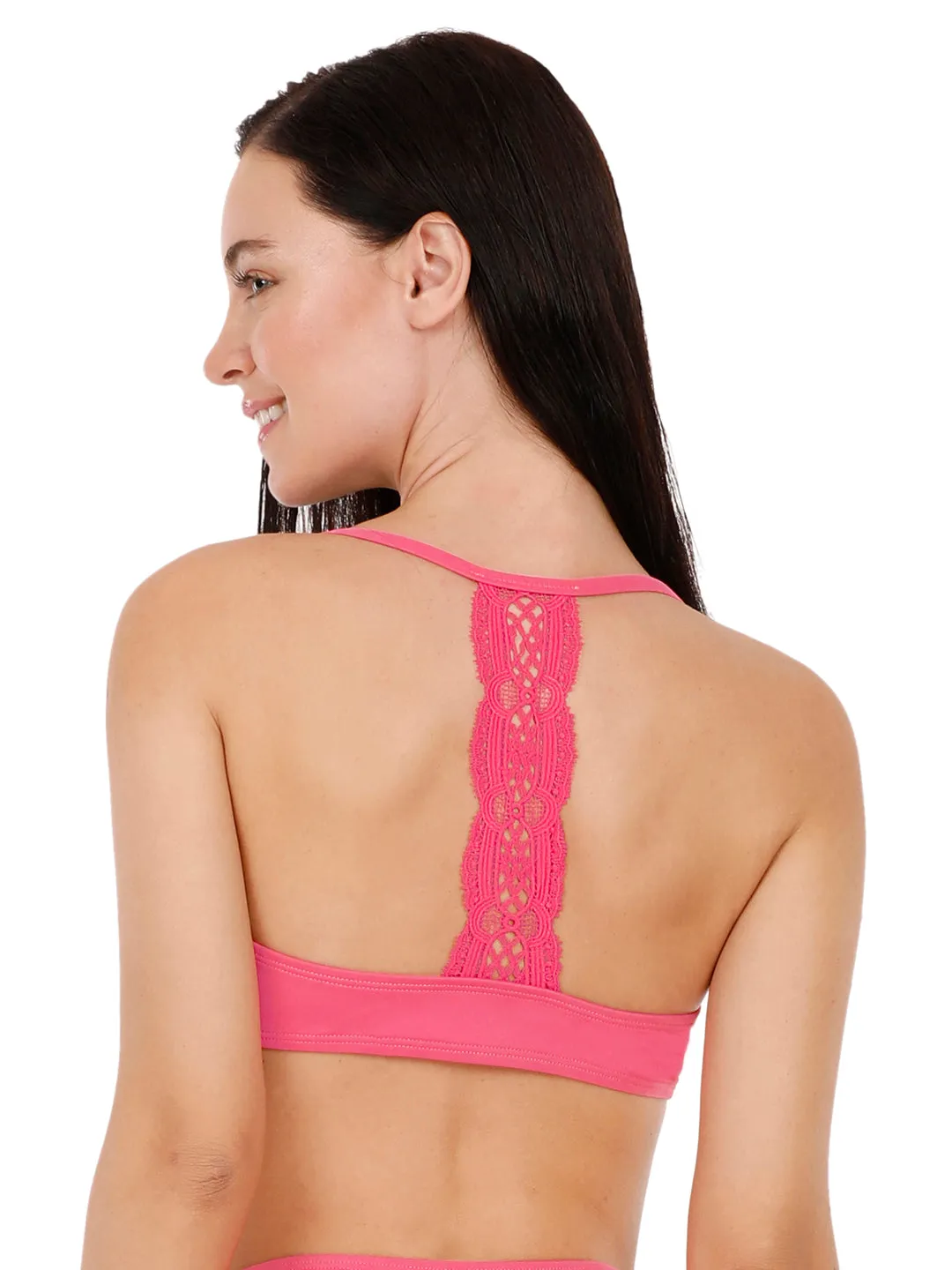 Front Closure Racerback Bikini Top - Fandango Pink