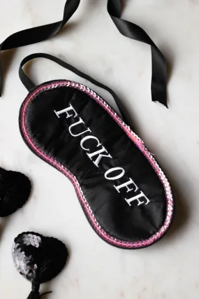 Fuck Off Black Satin Feel Sleep Mask