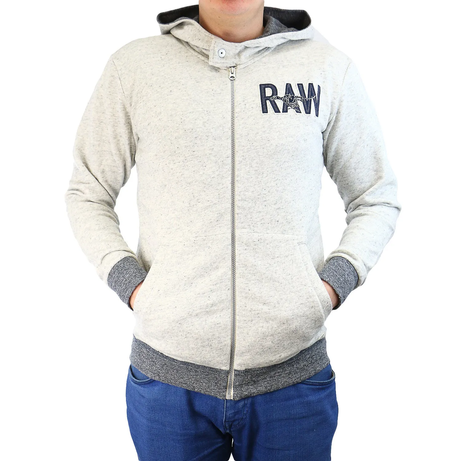 G-Star Limbar Hooded Vest Sweat Jacket - Raw Grey Heather - Mens