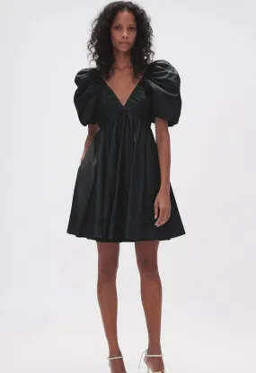 Gabrielle Plunge Mini Dress - Black