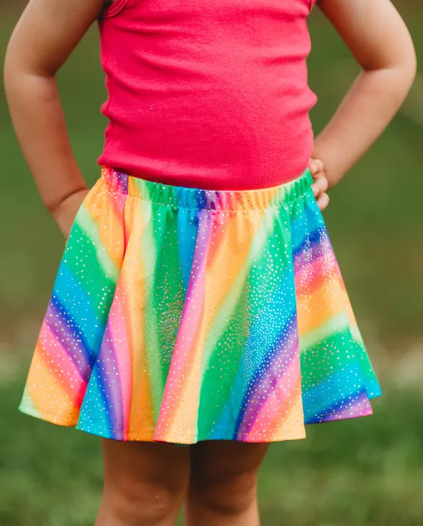 Girls Novelty Circle Skirt | Fuchsia Sparkly Shimmer