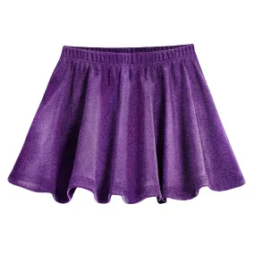 Girls Novelty Circle Skirt | Purple Sparkly Shimmer