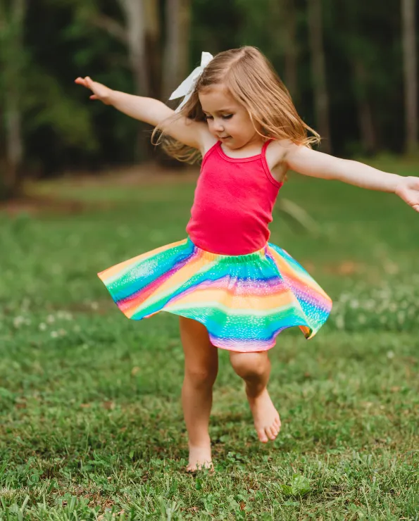 Girls Novelty Circle Skirt | Turquoise Mermaid Sparkle