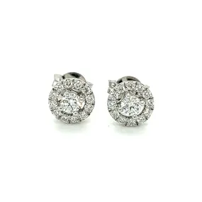 Halo Diamond Stud Earrings