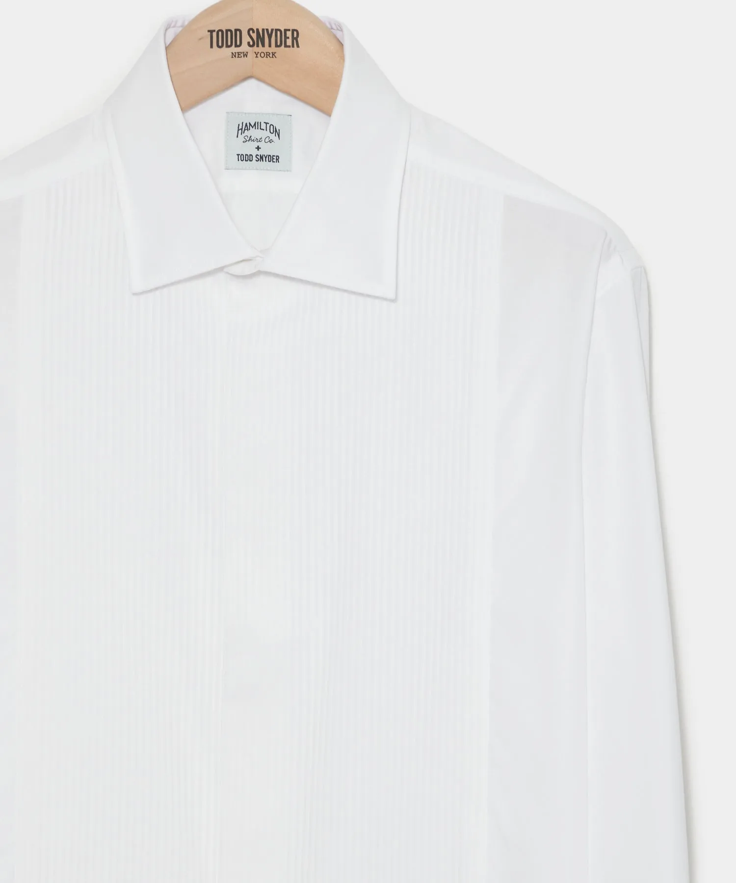 Hamilton   Todd Snyder Pleated Tuxedo Shirt in White