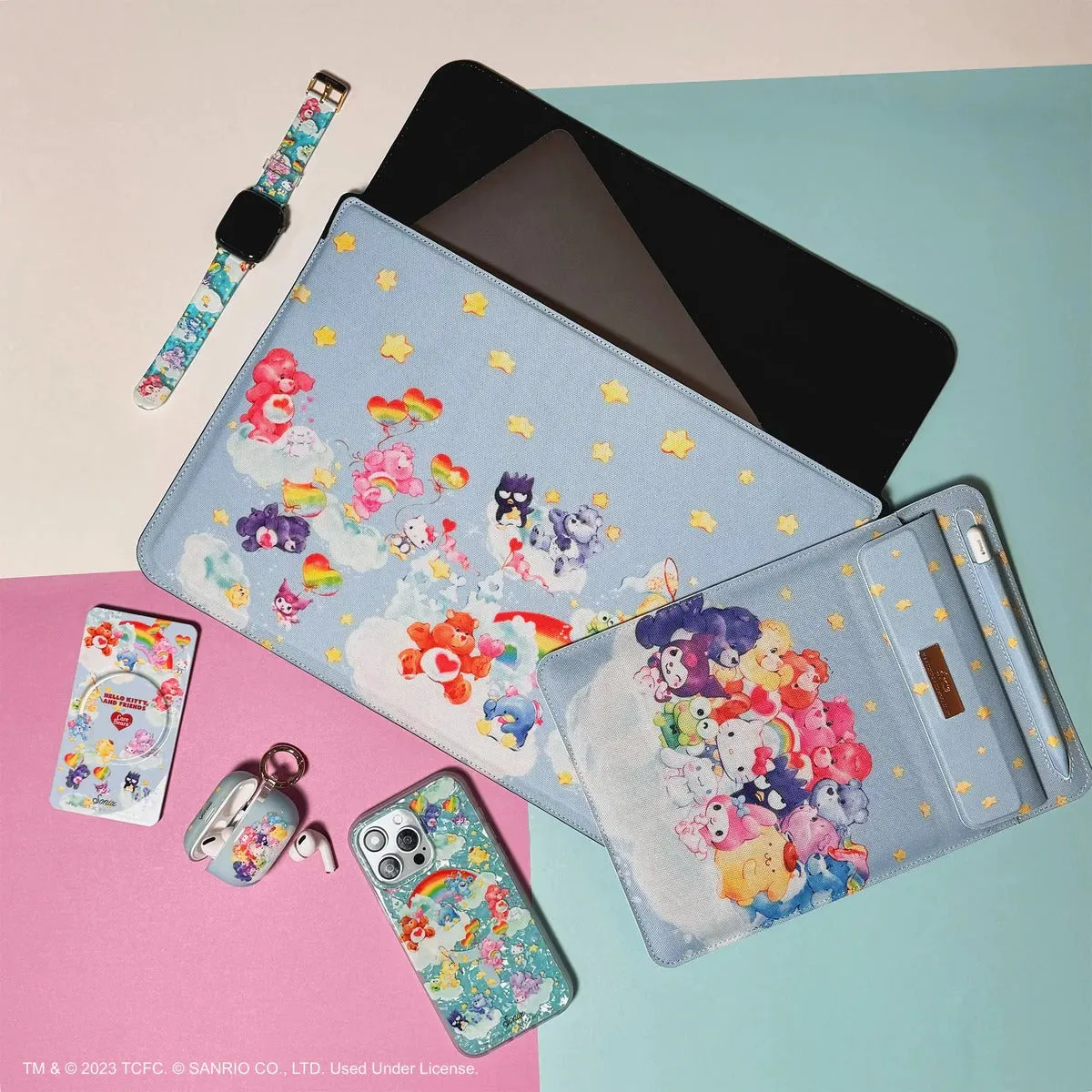 Hello Kitty and Friends x Care Bears 15" Foldable Laptop Sleeve