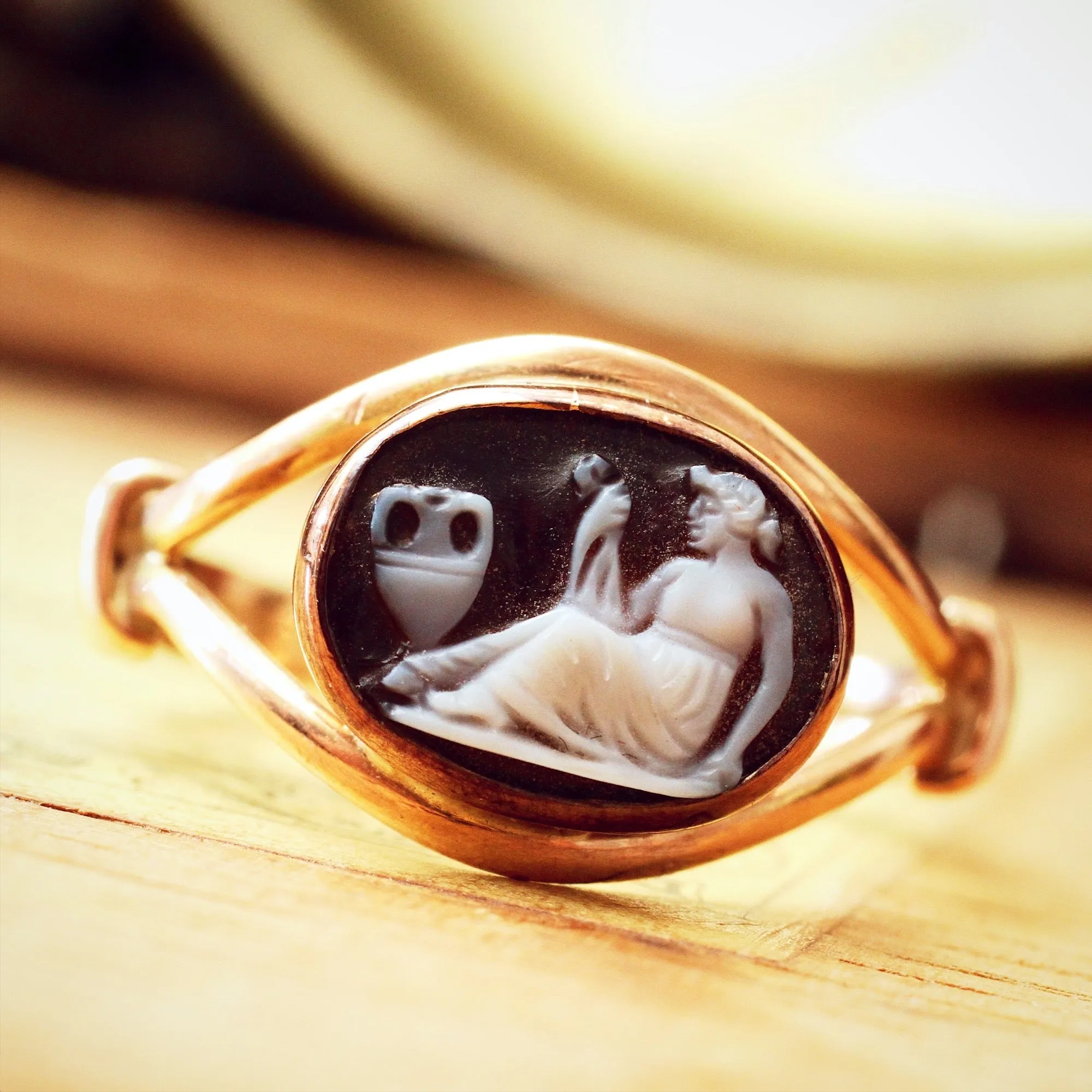 Historic Antique Georgian Hardstone Cameo Ring