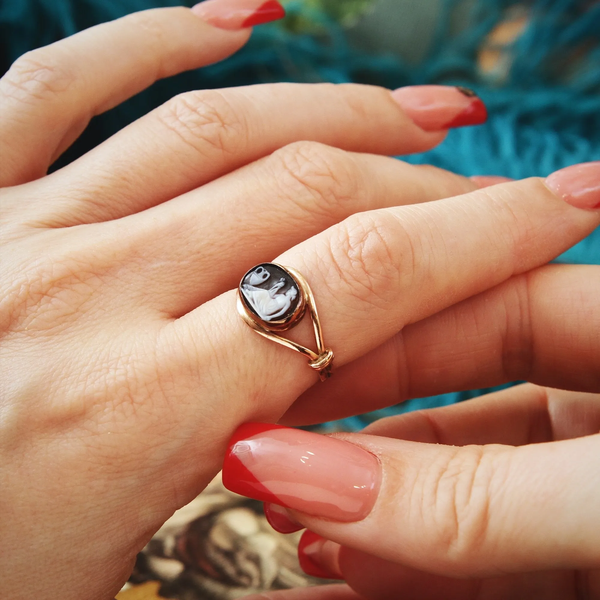 Historic Antique Georgian Hardstone Cameo Ring