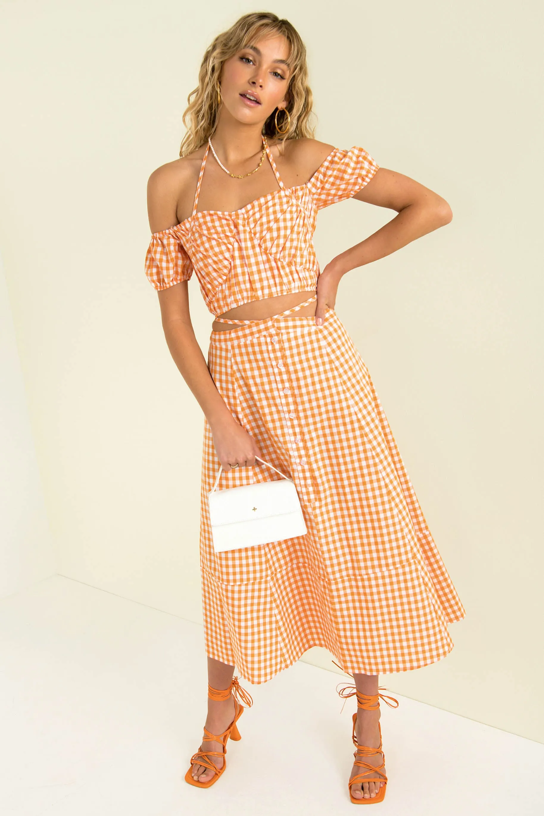 Inger Skirt / Orange Check