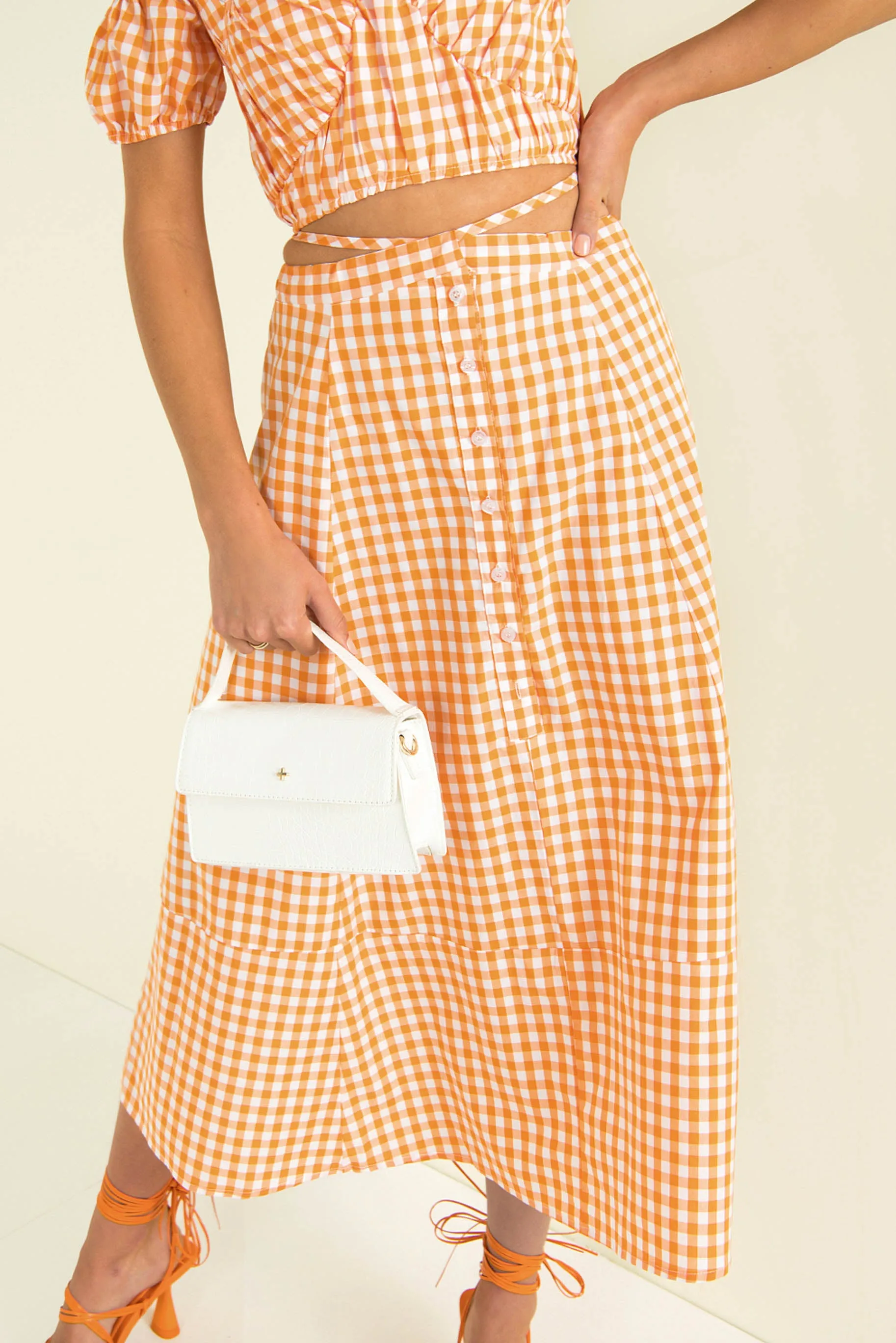 Inger Skirt / Orange Check