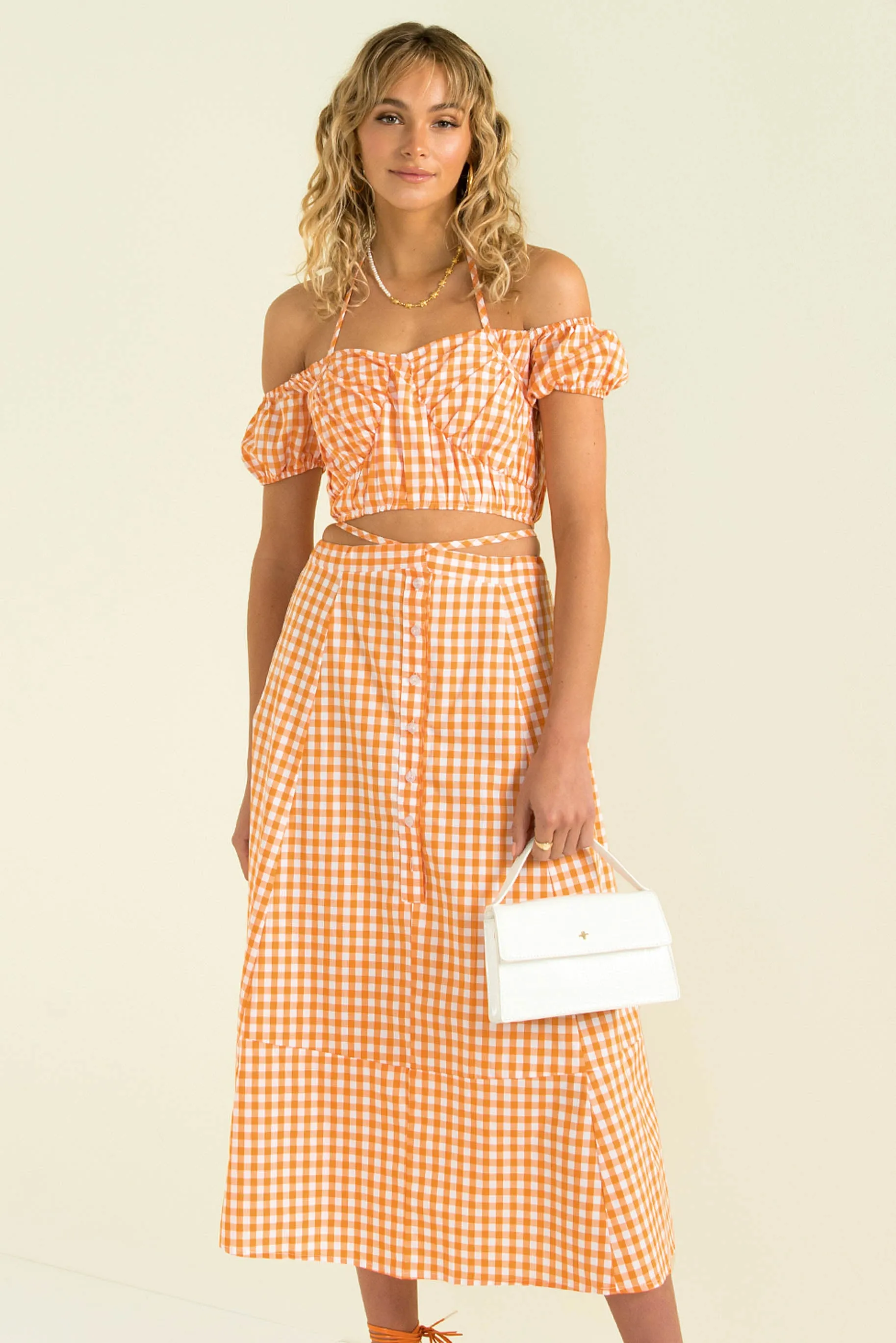 Inger Skirt / Orange Check