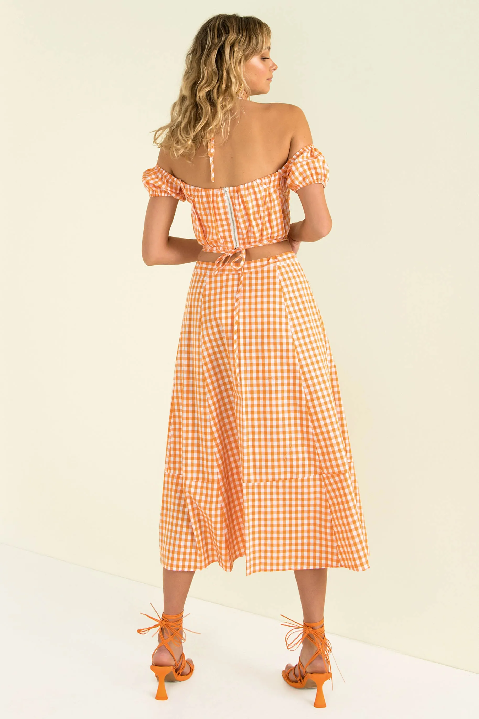 Inger Skirt / Orange Check