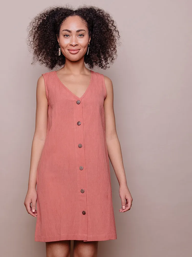 Jacklyn Shift Dress - Rose Linen