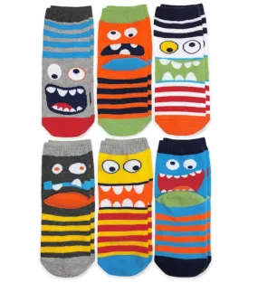 Jefferies Socks Boys Fun Crew Monster Assorted 6 Pack