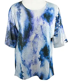 Jess & Jane - Marbles, Peek-a-Boo, Cold Shoulder Scoop Neck Sequin Top