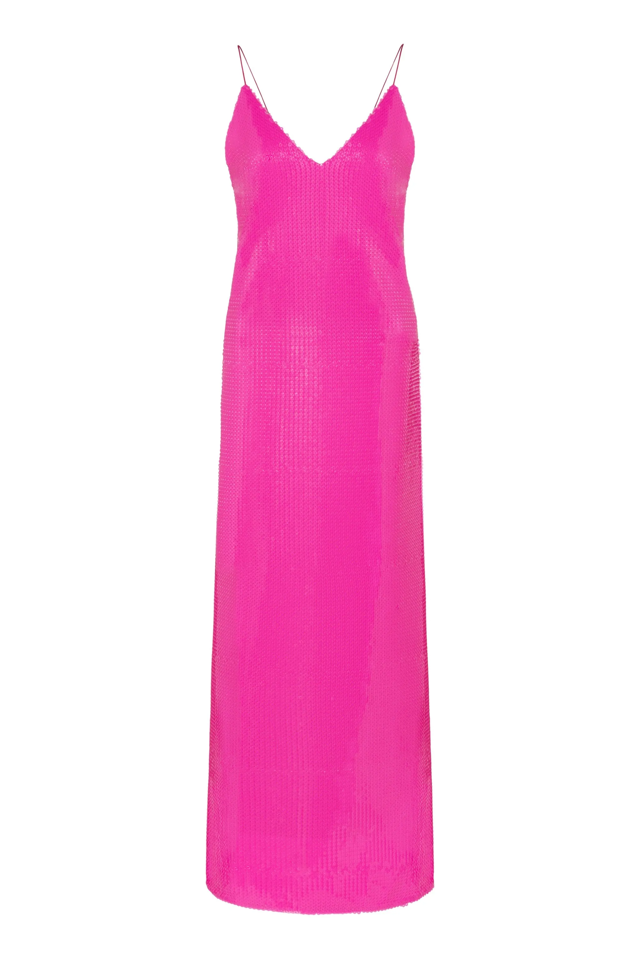 Jojo Sequin Maxi Dress - Fuchsia Pink