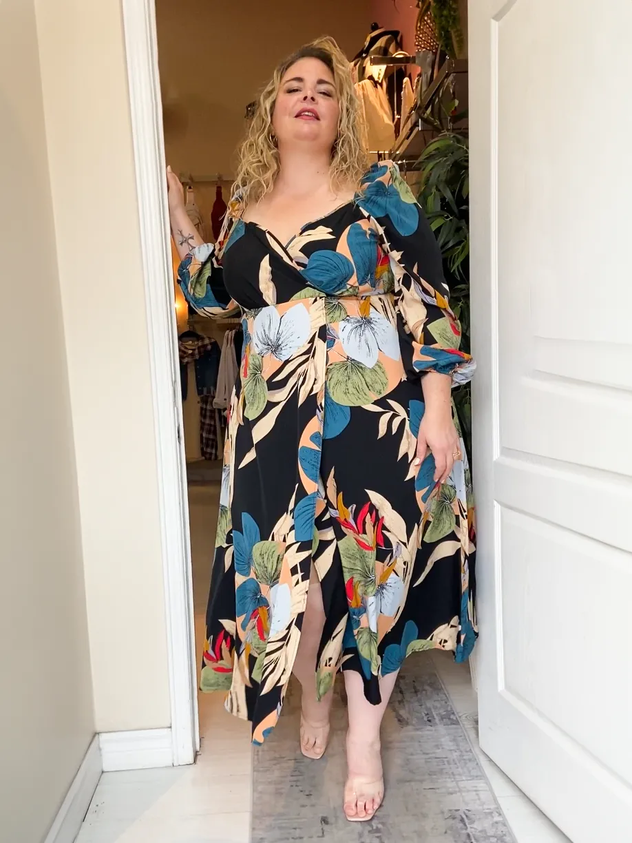 Kayla Plus Size Printed Dress