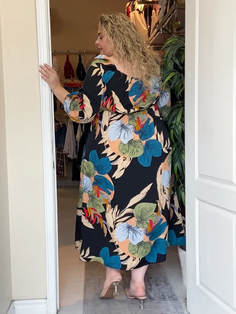 Kayla Plus Size Printed Dress