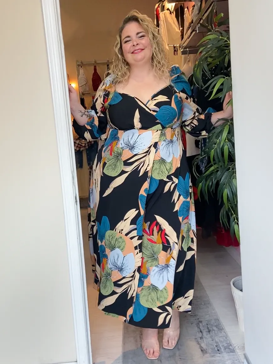 Kayla Plus Size Printed Dress