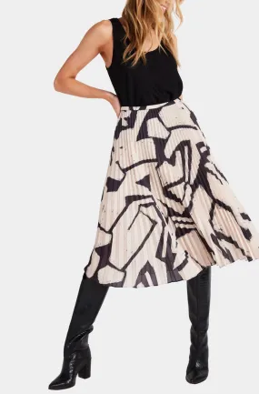 Knife Pleat Midi Skirt