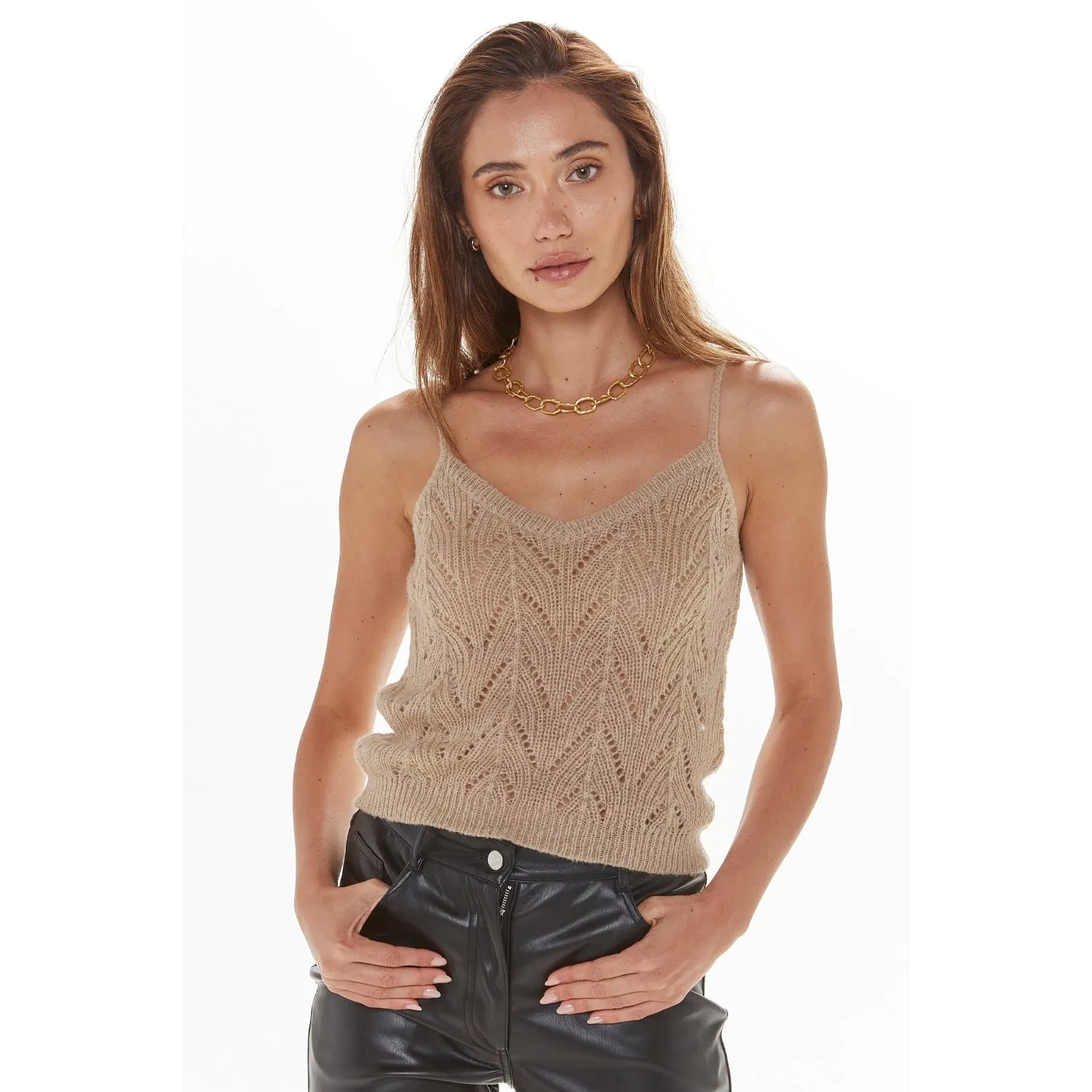 Knit Perforated Cami