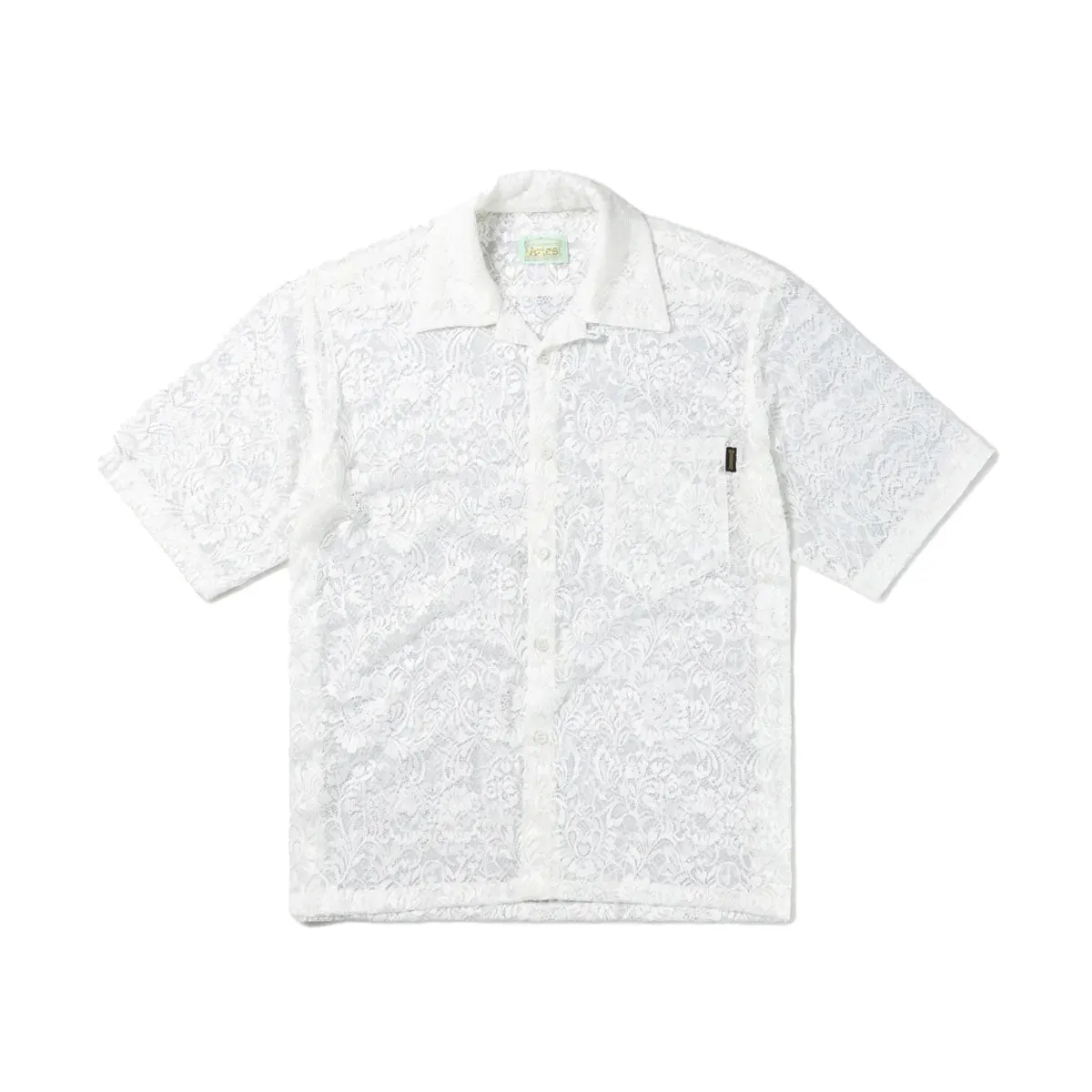 Lace Hawaiian Shirt White