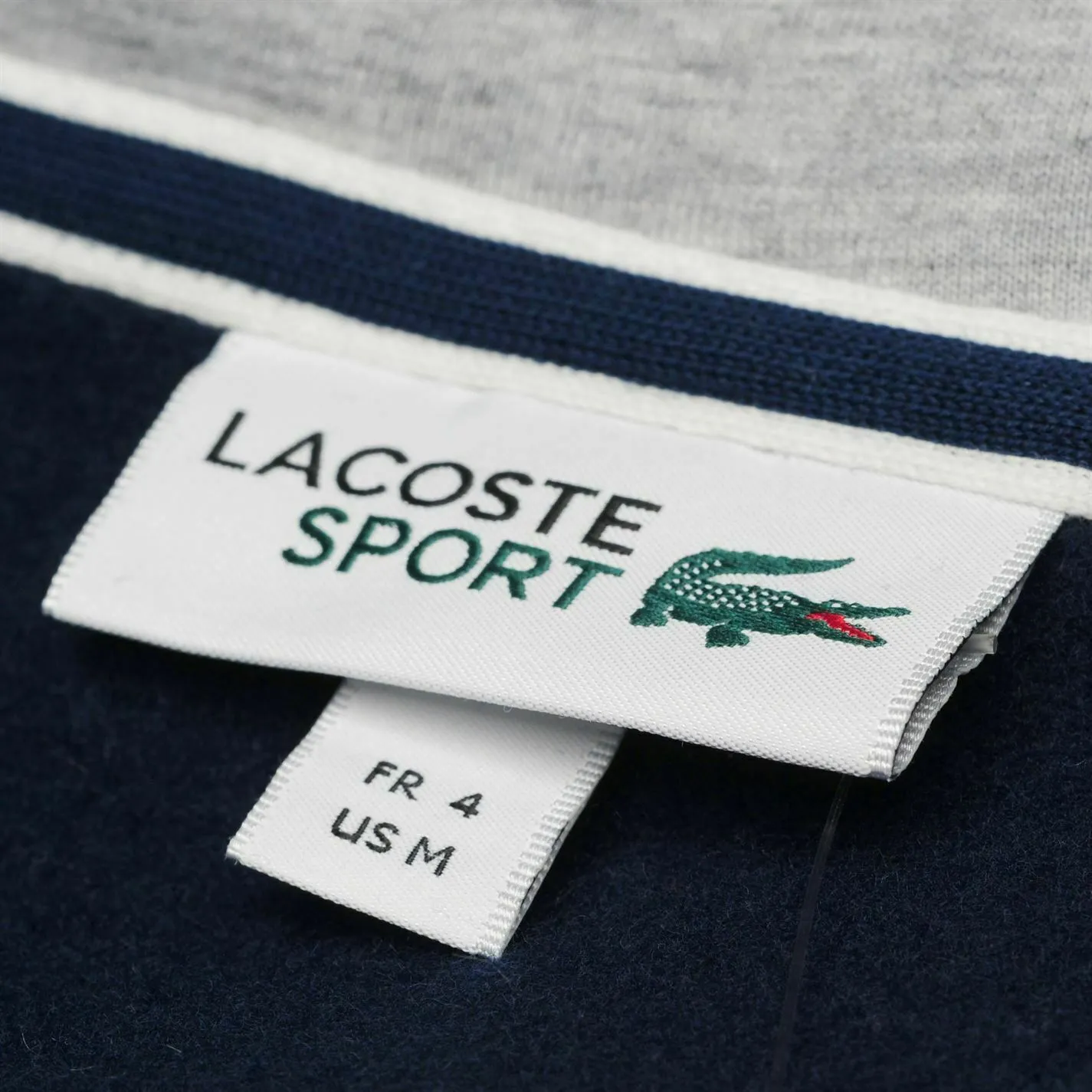 Lacoste Sport Men's Plain Full Zip Jacket Croc Drawstring Hood Grey Black Navy