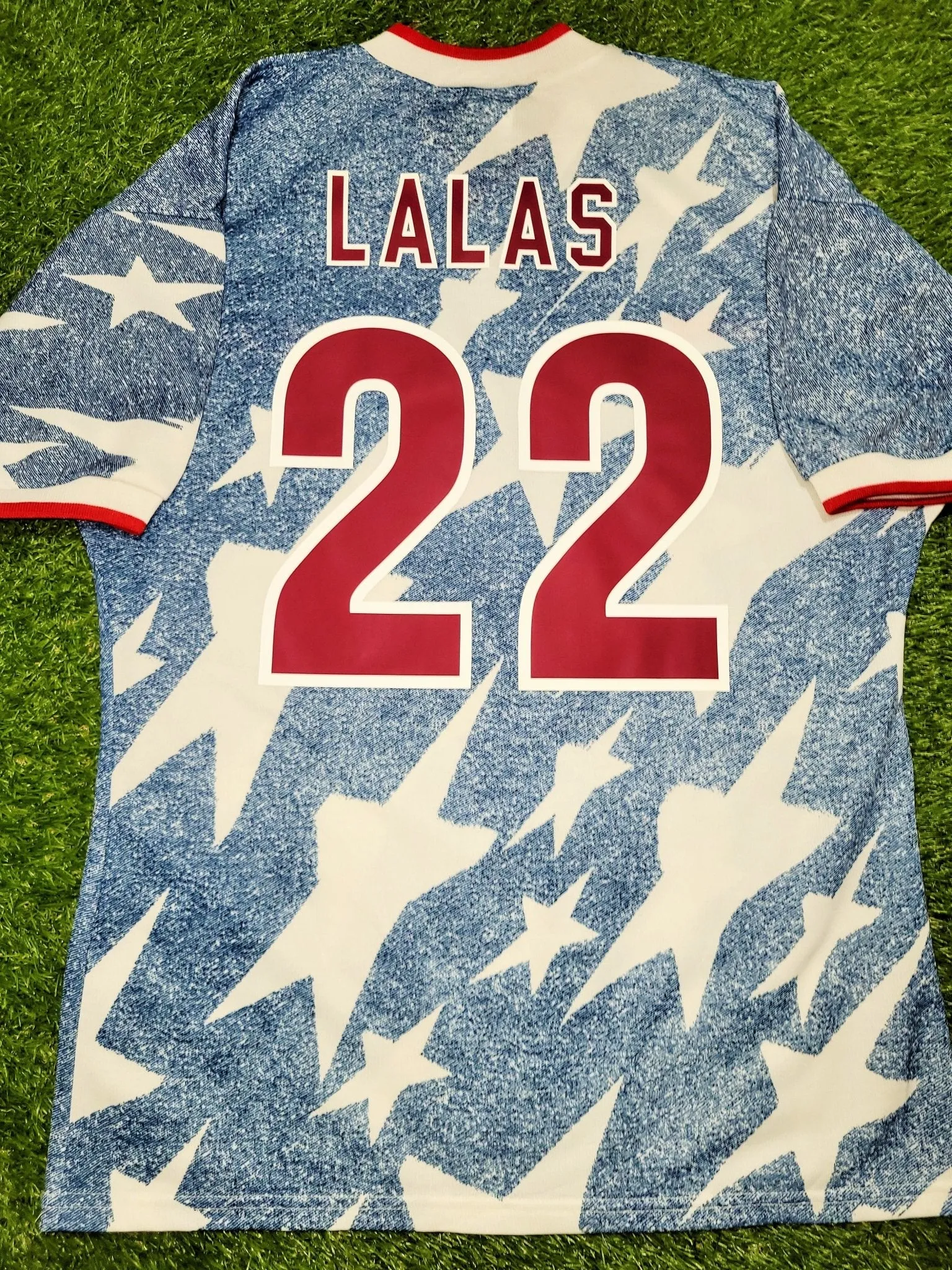 Lalas USA US 1994 WORLD CUP Denim Away Soccer Jersey 40-42 M