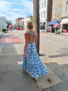 Lindsay Maxi Dress Blue Hawaii