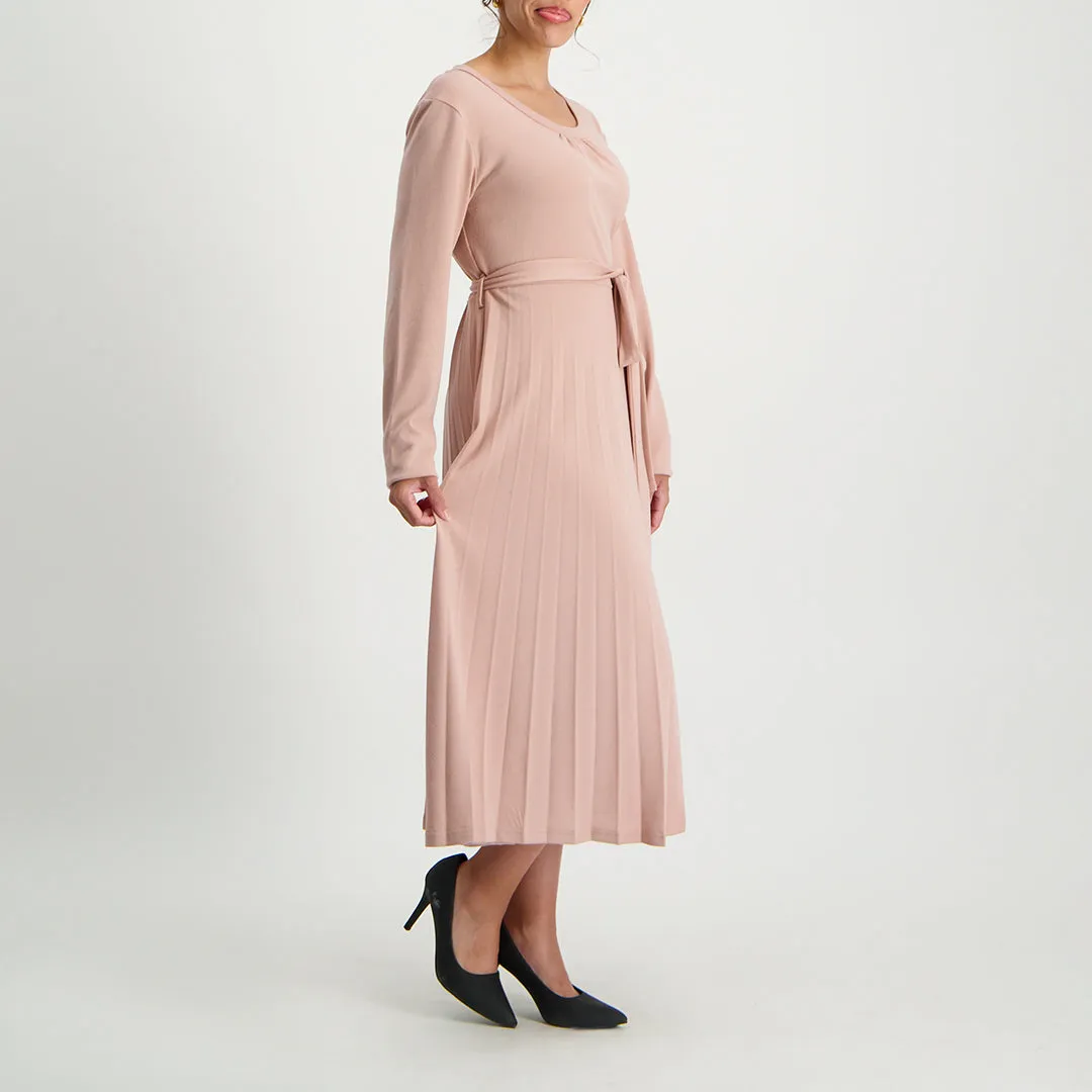 Long Sleeve Pleated Dress