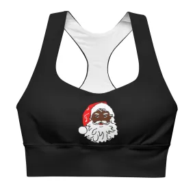 Longline Santa Black sports bra