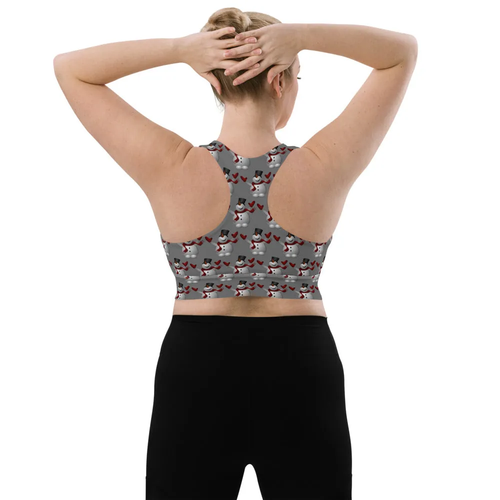 Longline Snowman sports bra