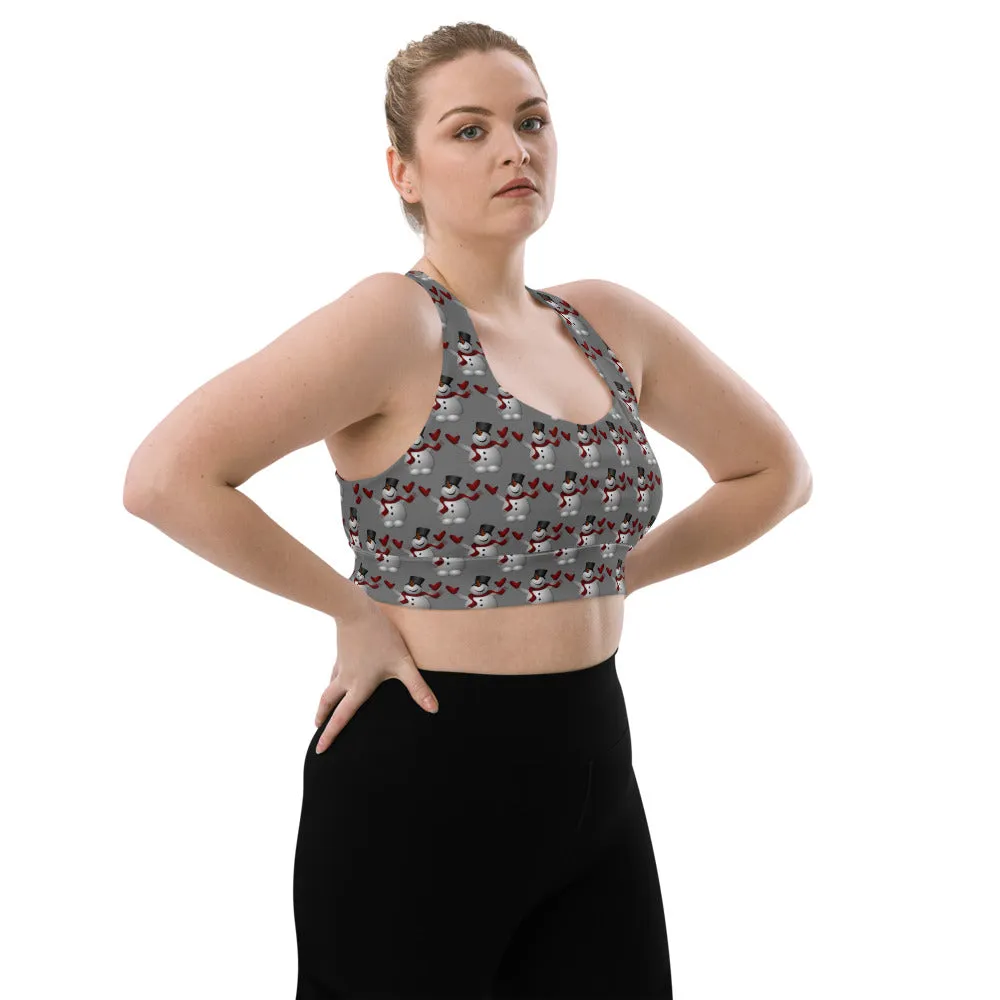 Longline Snowman sports bra