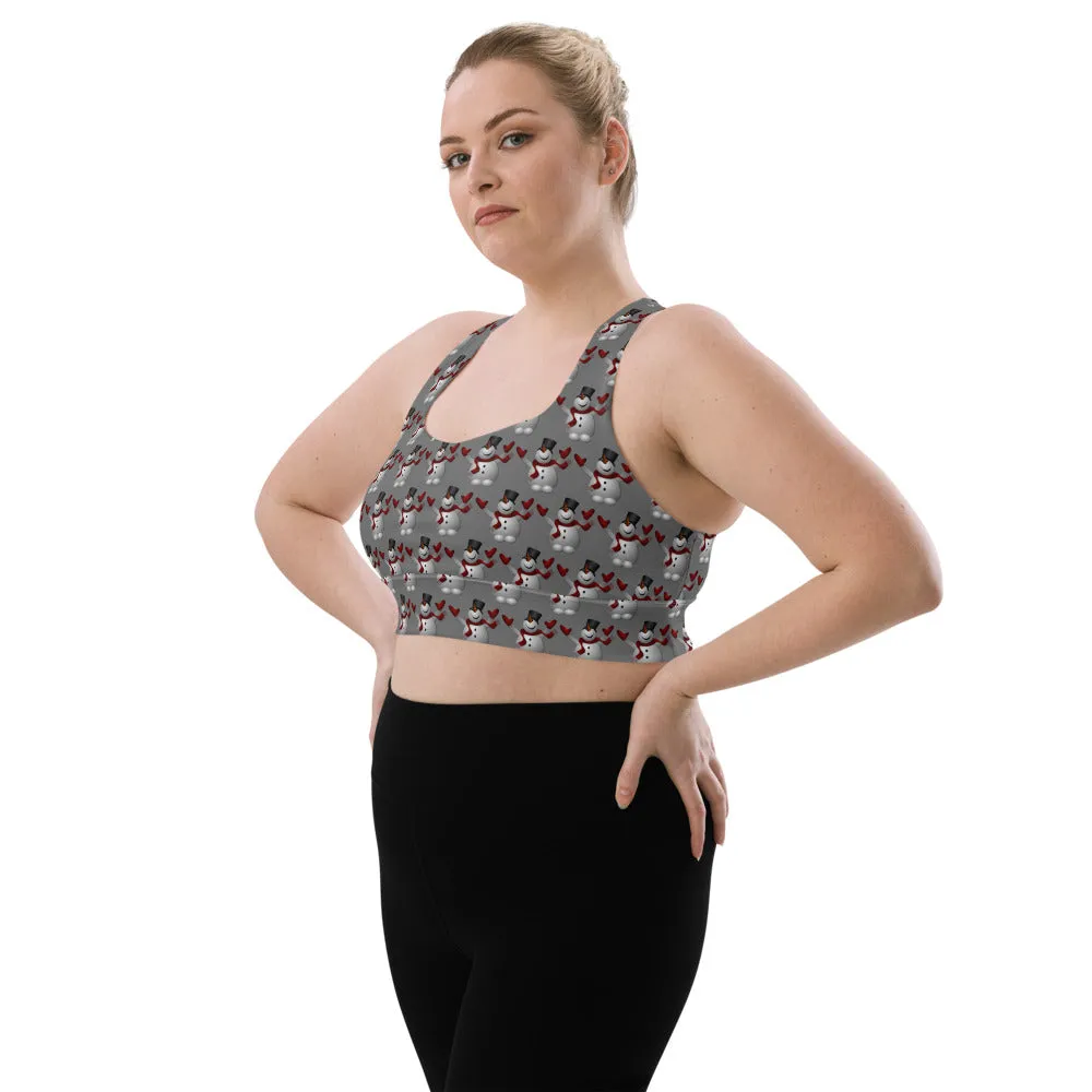 Longline Snowman sports bra