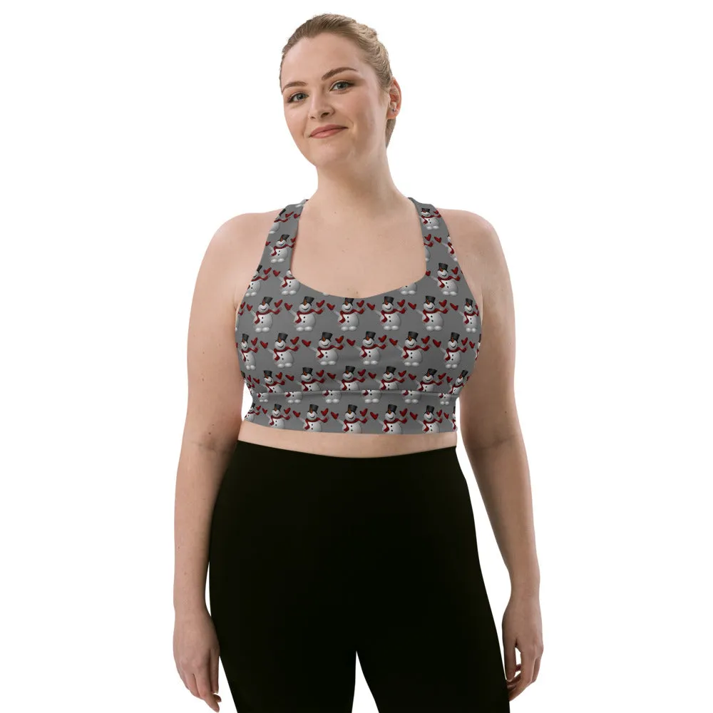 Longline Snowman sports bra