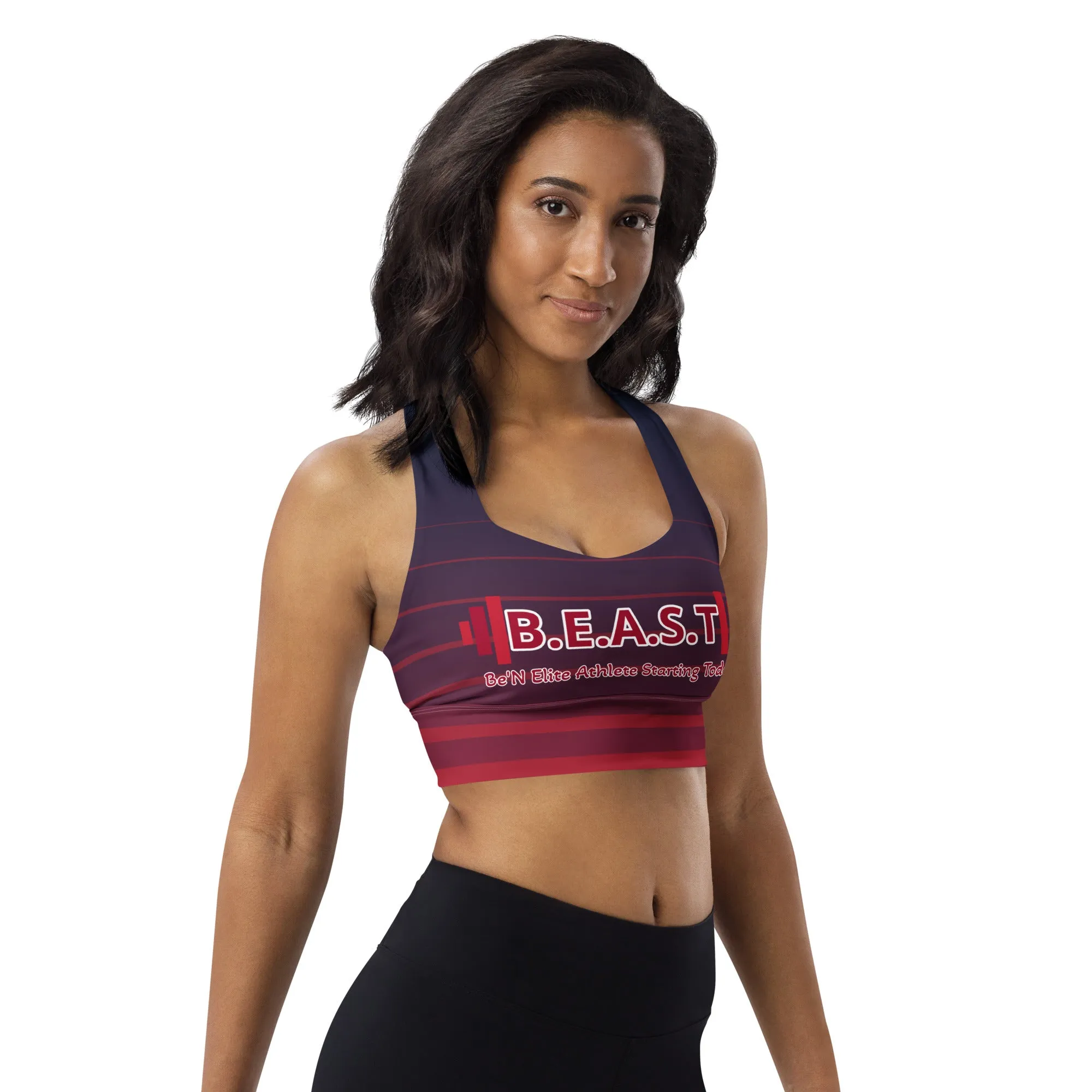  Longline sports bra blue-red gradient