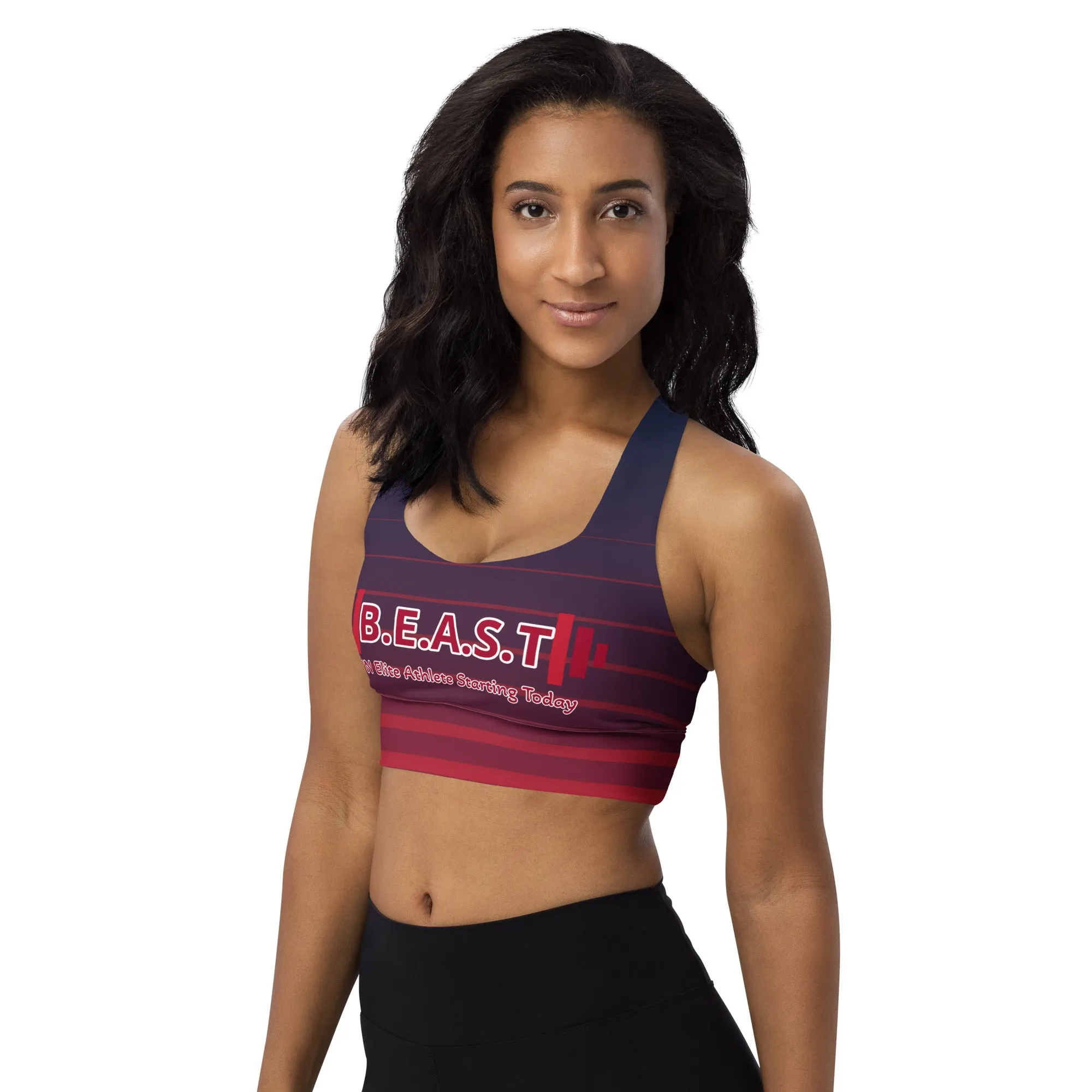  Longline sports bra blue-red gradient