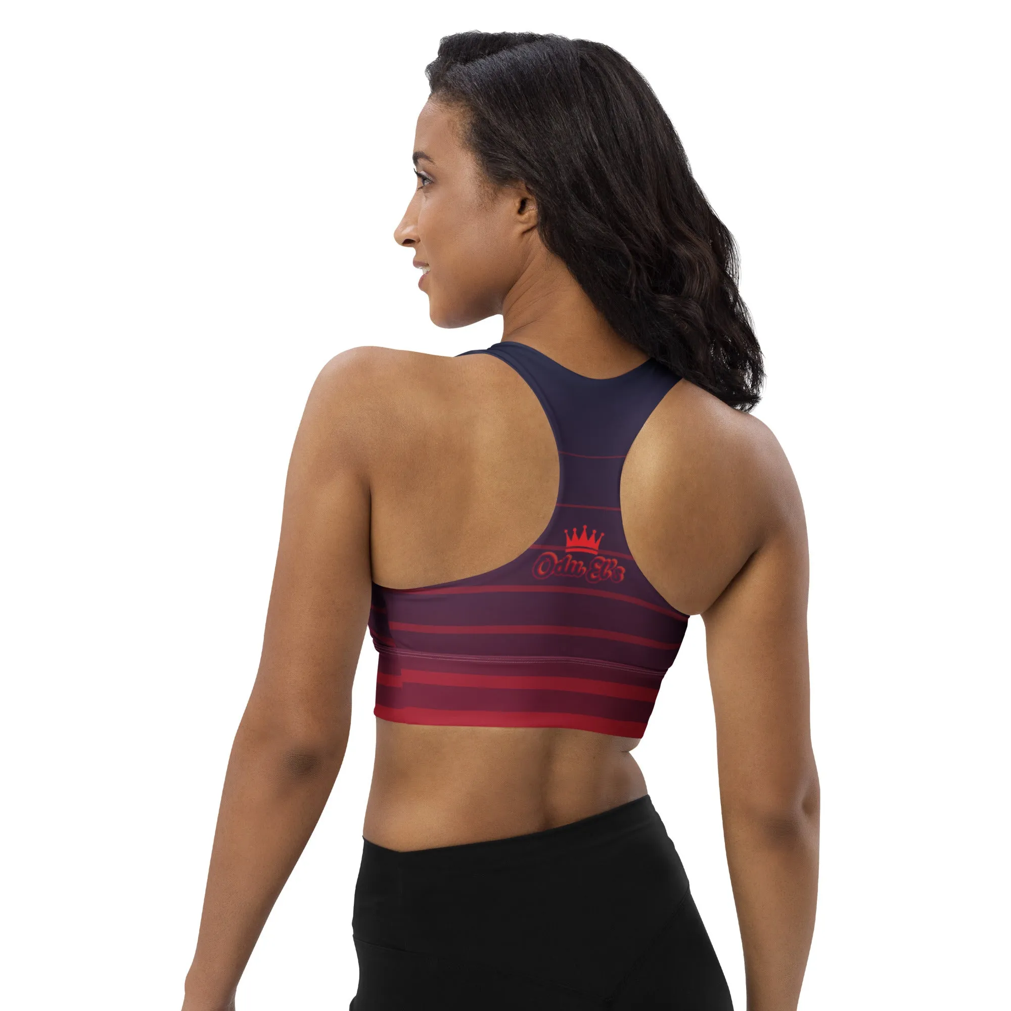  Longline sports bra blue-red gradient