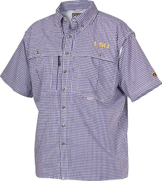 LSU Plaid Wingshooter's Shirt Short Sleeve