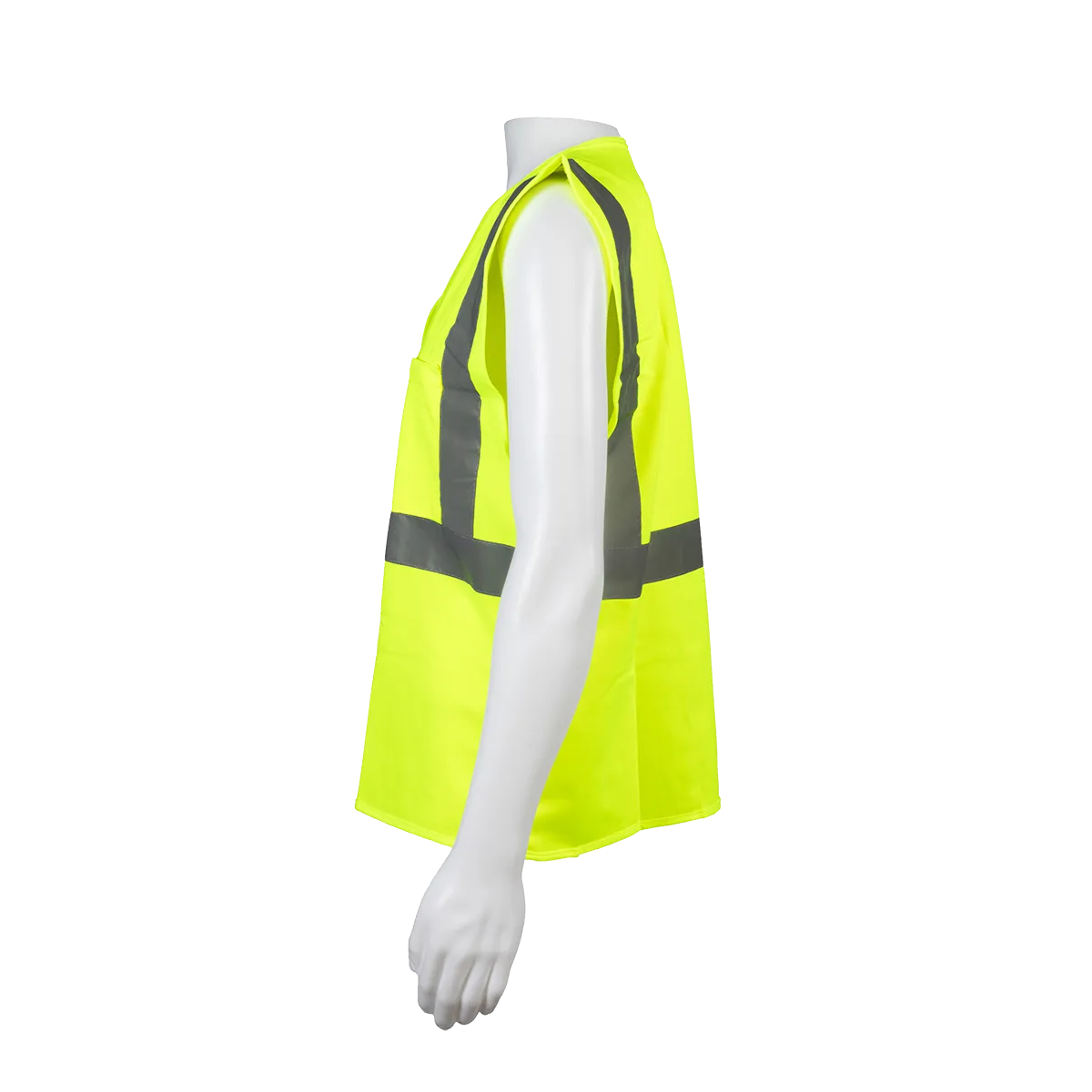 LV2-EC ANSI/ISEA 107-2020 CLASS 2 Economy Lime Solid Safety Vests Hook & Loop Closure