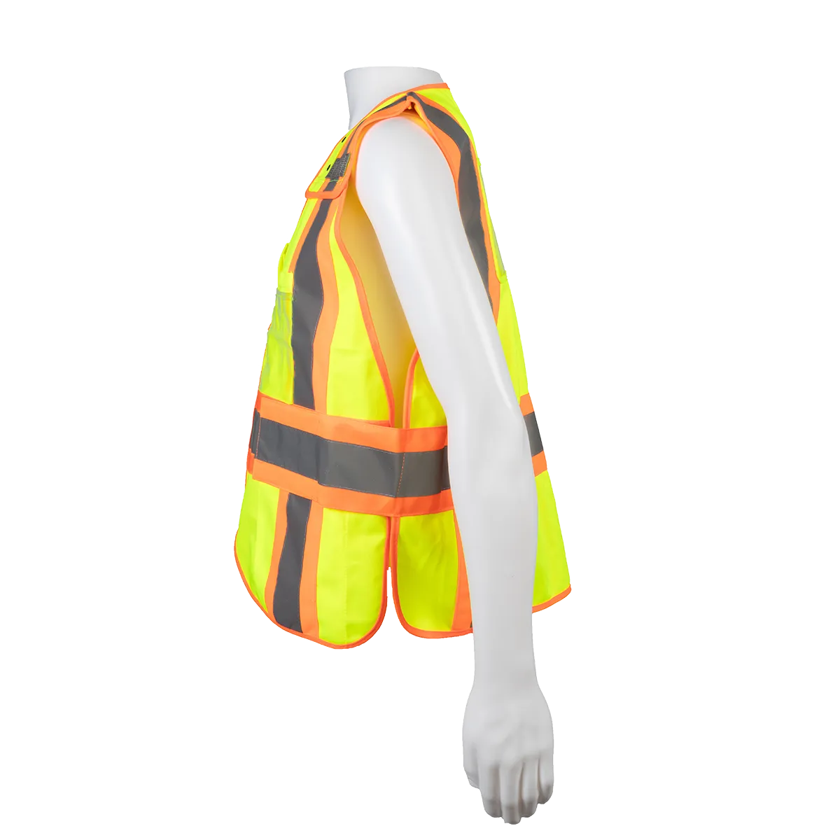 LV2-PSVP ANSI Class 2 Lime Solid Orange Contrast Two Tone Incident Command Expandable Breakaway Safety Vest