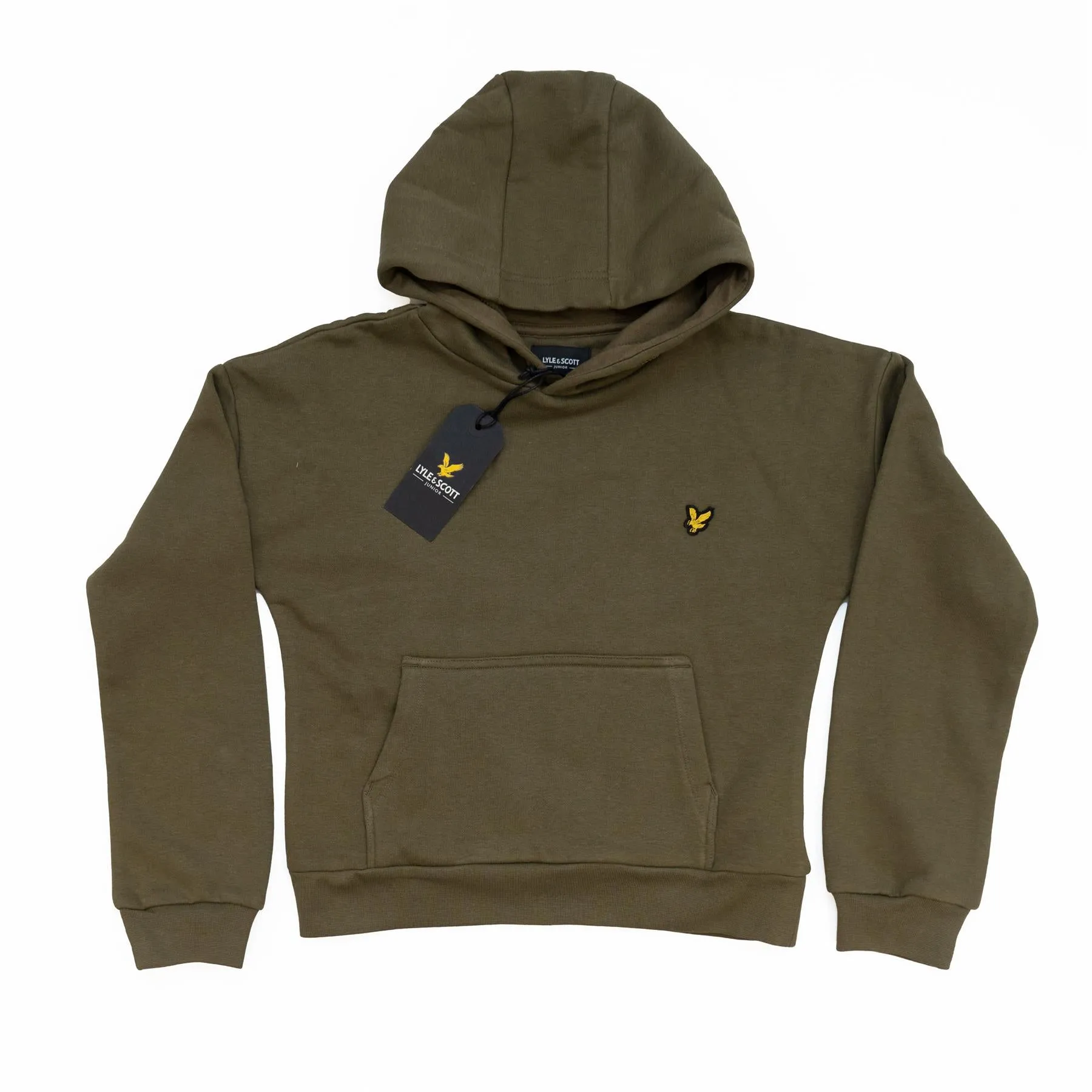 Lyle & Scott Girls Sweat Long Sleeve Green Hoodie with Front Pocket