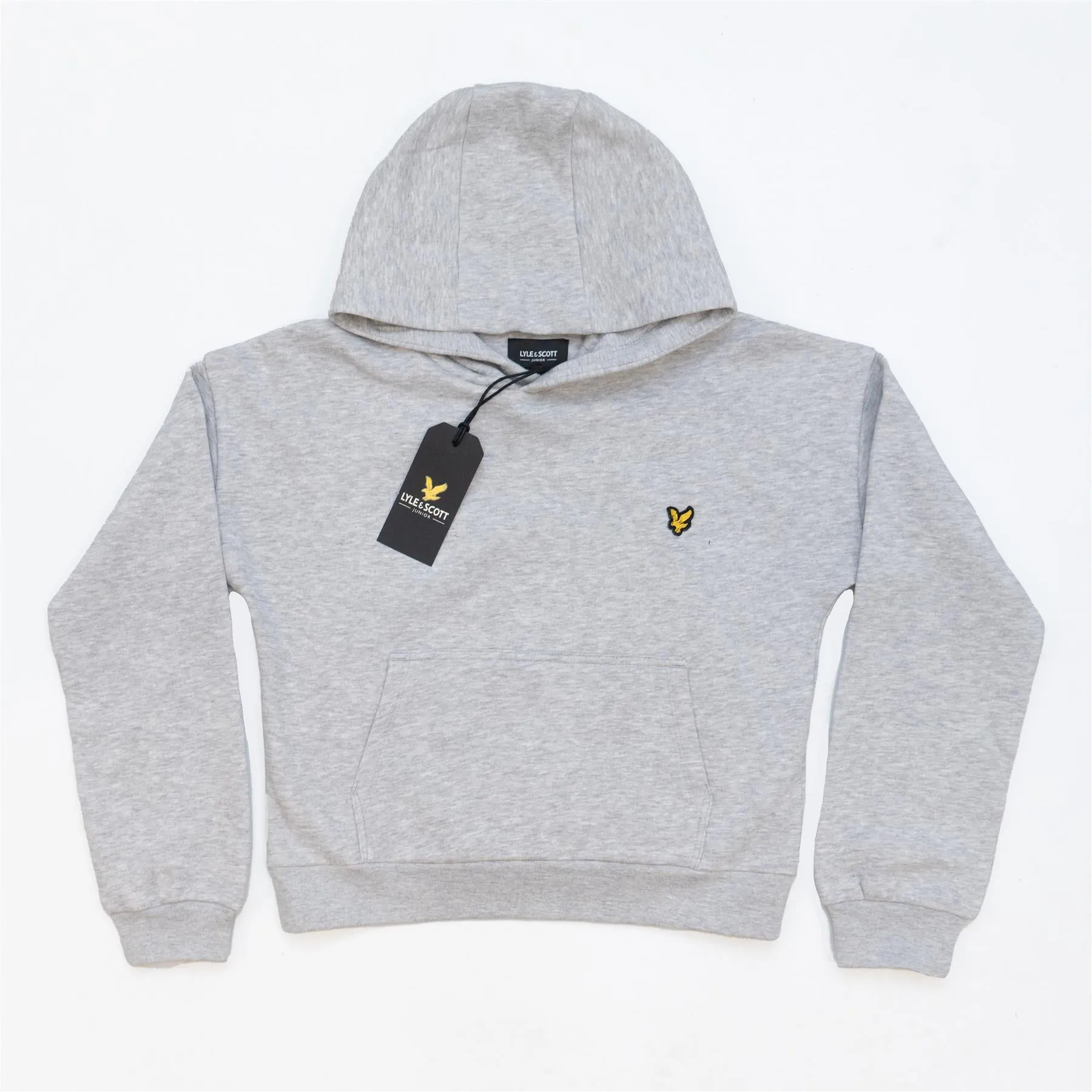 Lyle & Scott Girls Sweat Long Sleeve Light Grey Hoodie with Front Pocket