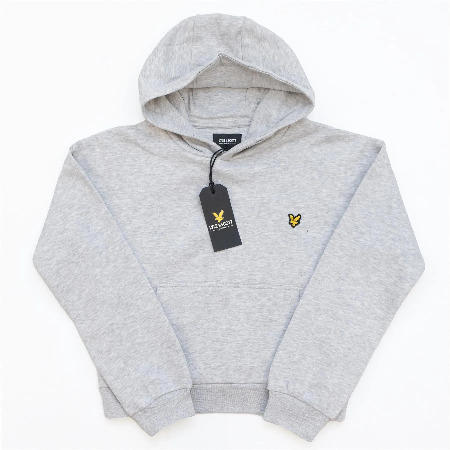 Lyle & Scott Girls Sweat Long Sleeve Light Grey Hoodie with Front Pocket